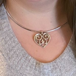 James Avery LARGE French Scroll Heart RETIRED